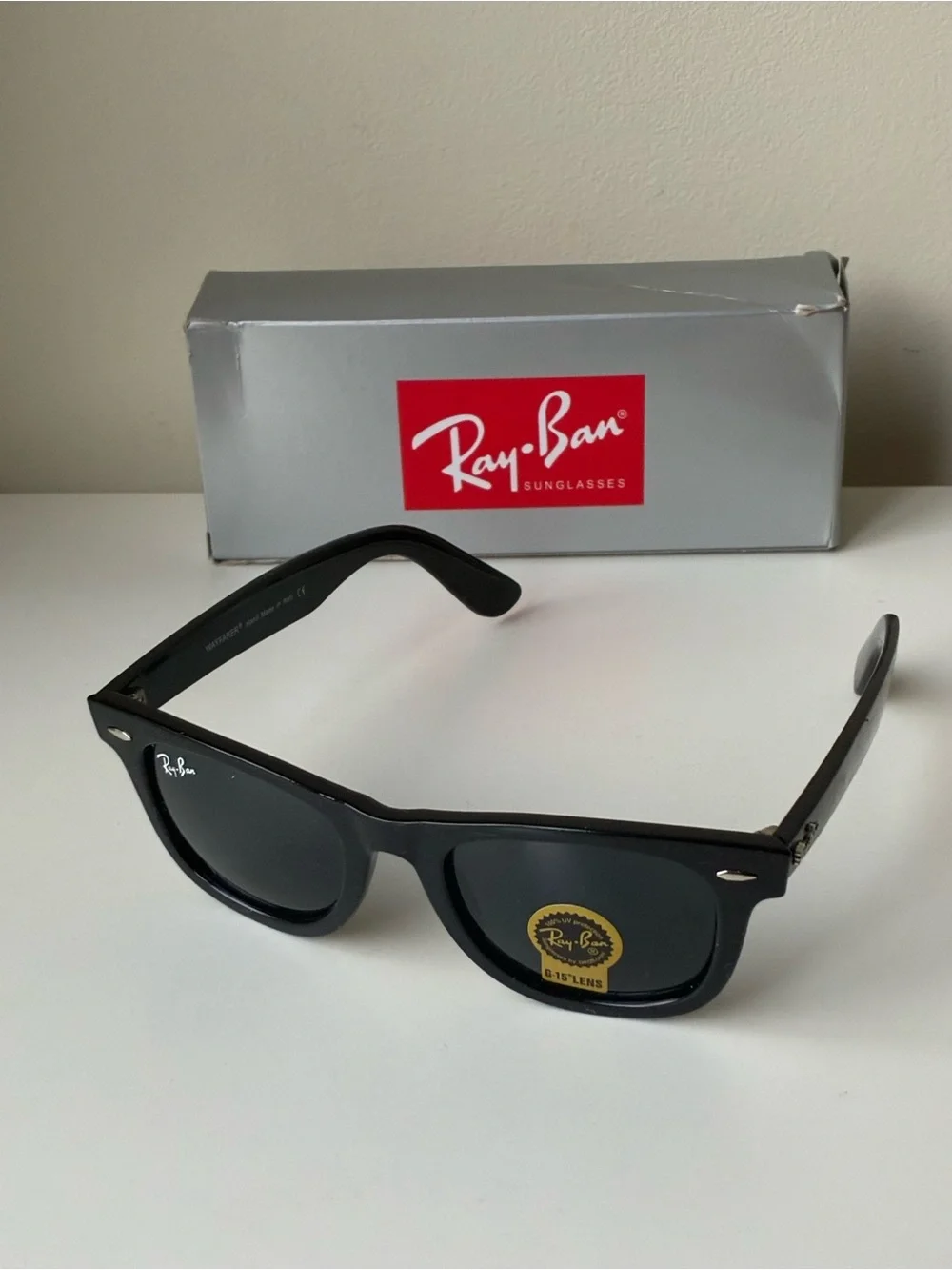 Ray-Ban Black Wayfarer Sunglasses with Dark Lenses
